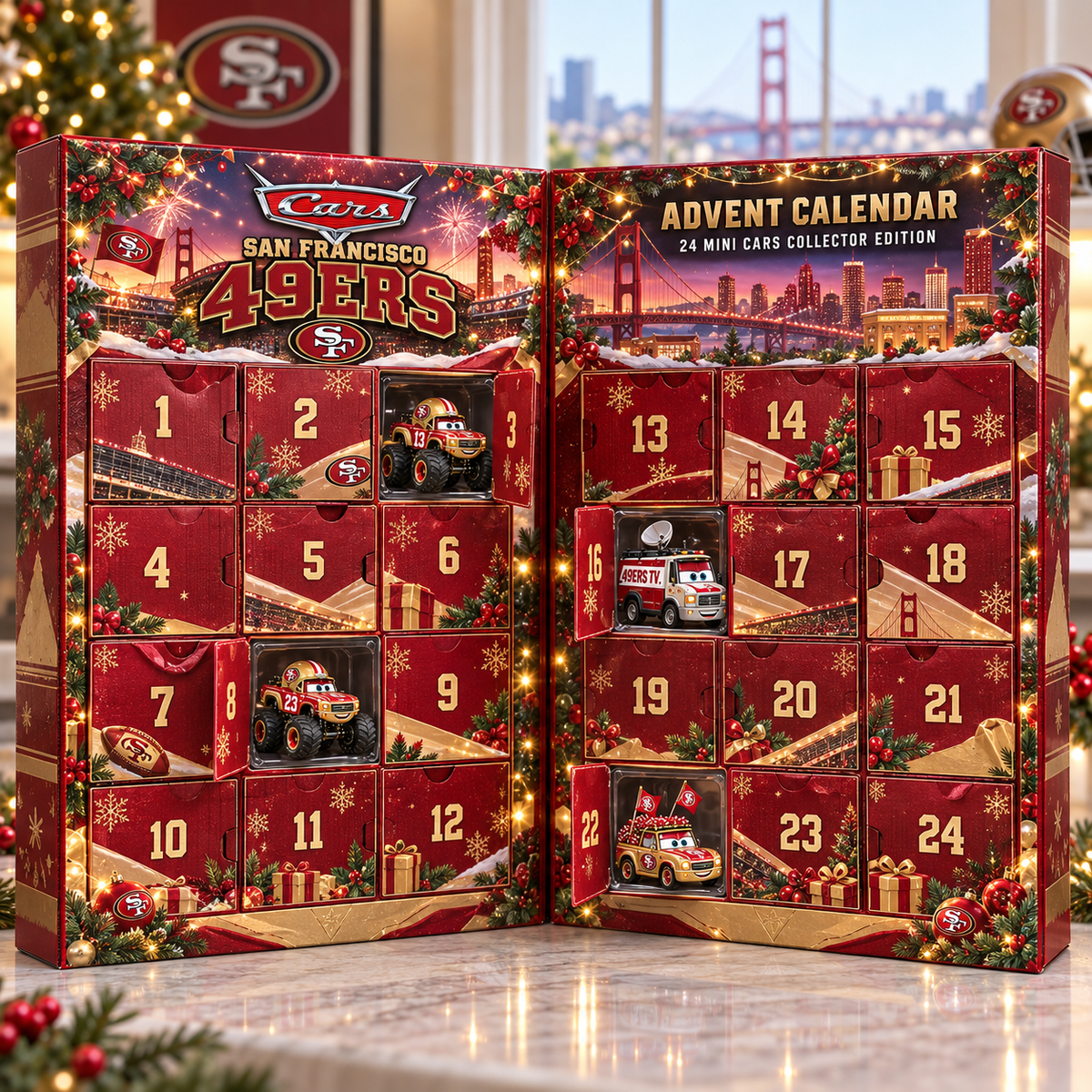 SF49 Premium Character Die-Cast Cars Christmas Advent Calendar LNTH
